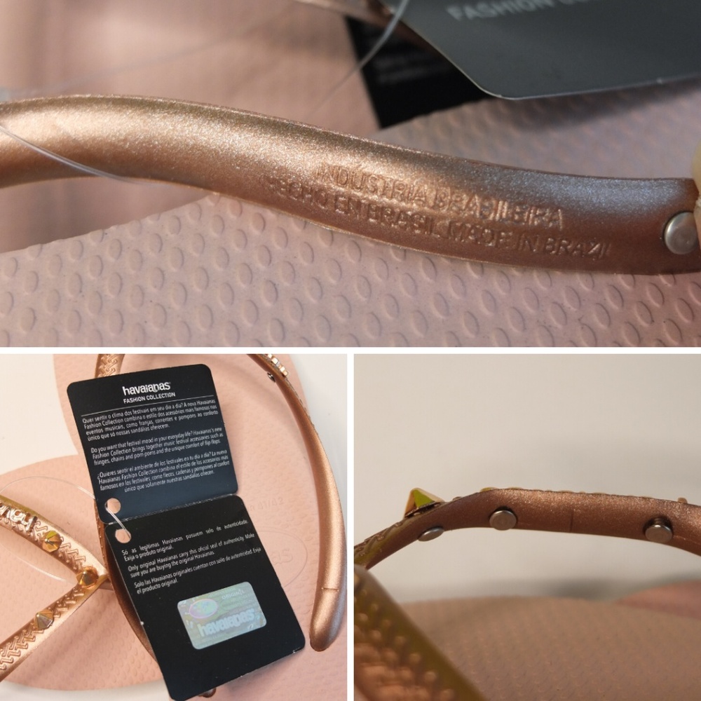 Spiked Havaianas Slim Rocky Rose Gold Ballet - Picture 6 of 8